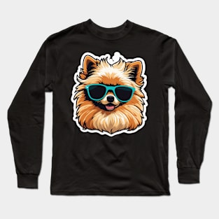 Pomeranian Christmas Drawing Long Sleeve T-Shirt